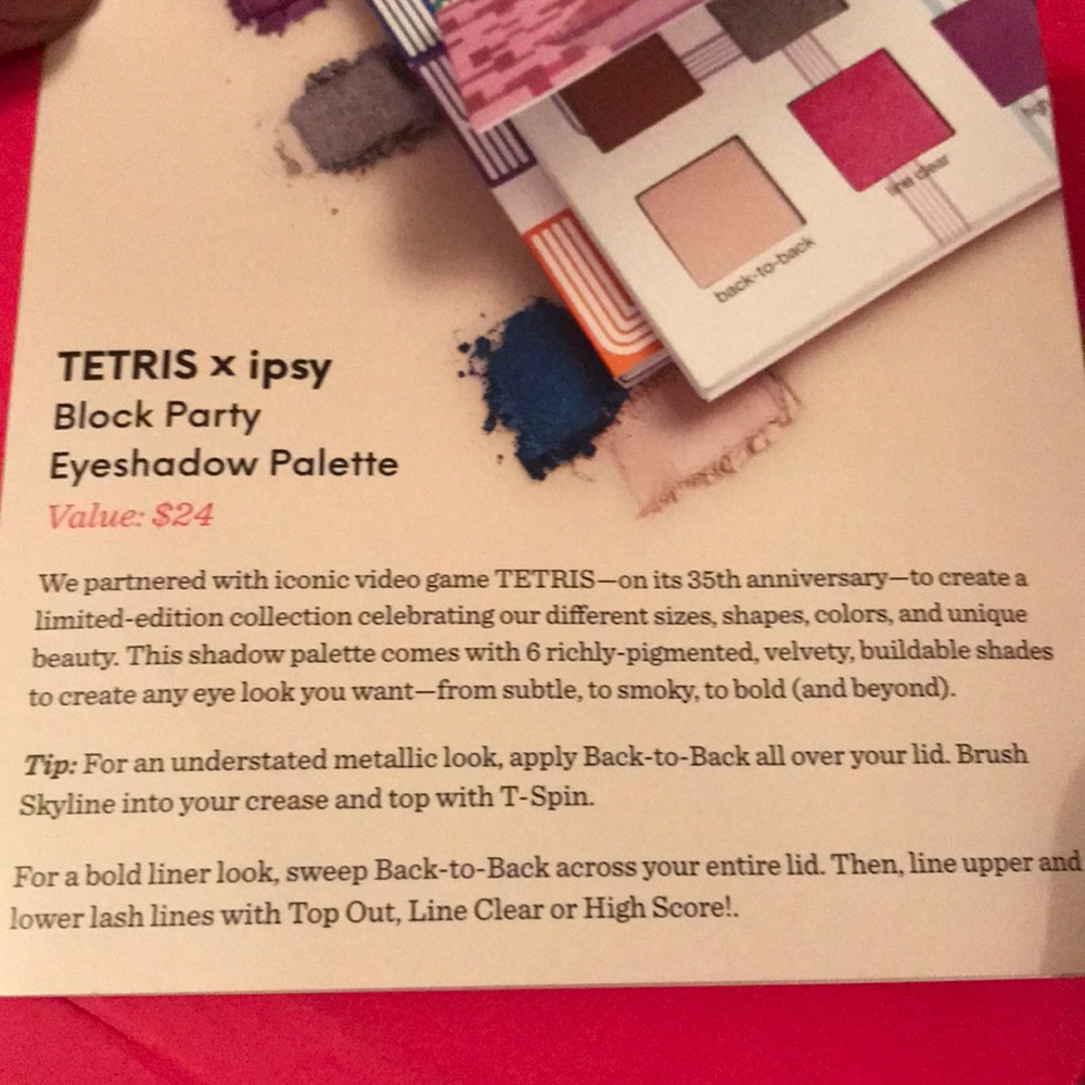 5/$15 💥TETRIS x Ipsy Eyeshadow Palette